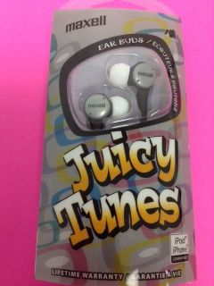MAXELL JUICY TUNE SOFT MARSHMALLOW BLACK EARBUD SET WITH 2 SETS OF 