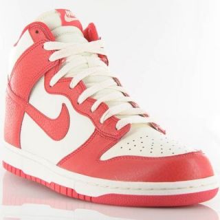 Mens Nike Dunk High Sail White Action Red 317982 122