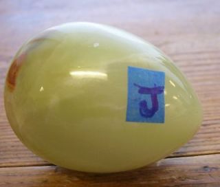 Alabaster Marble Decorative Easter Egg Volterra Italy Light Green Tan 