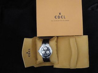 Ebel Stainless Leather/Blac​k Dial Sportwave Chrono E9251641