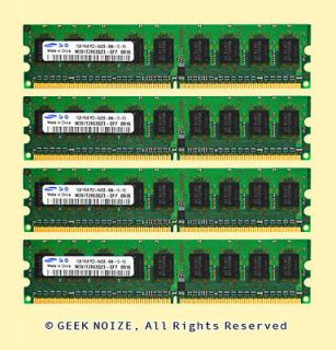 ECC Unbuffered RAM 4GB 4x 1GB PC2 6400E DDR2 400MHz 1Rx8 8Chip 240pin 
