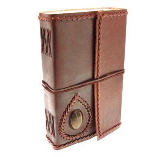 Fair Trade Handmade Eco Stitch & Stoned Leather Journal