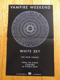 VAMPIRE WEEKEND white sky Promotional POSTER collectible 11 x 17