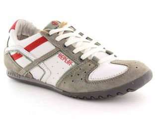 Replay Mens Casual Fashion Sneakers RP980P004 Arnold White Red