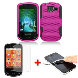BK Pink APEX Mesh Hybrid Case Cover for Samsung Brightside U380 w/Film 