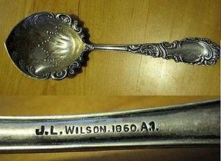 BIG ANTIQUE SPOON J L WILSON 1860  NOT SURE IF SILVER STERLING OR 