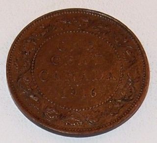 1916 Canada Canadian PENNY 1 one CENT LARGE cent COIN