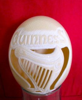 Amors Guinness Hand Carved Ostrich Egg