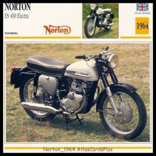 Motorcycle Fact Card 1964 Norton ES 400 Electra British