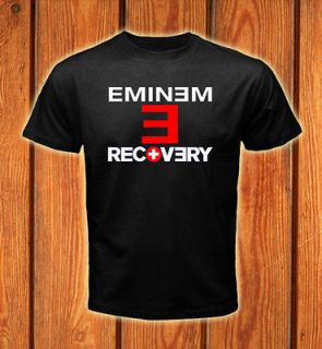 Eminem Rock Band   Recovery Album Logos Black T shirt size S 2XL