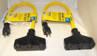   PLUG TRIPLE TAP OUTLET EXTENSION CORD ADAPTER POWER SPLITTER PLUG 25