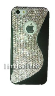   Style Czech Crystal Element Black TPU Bumper Case For iPhone5