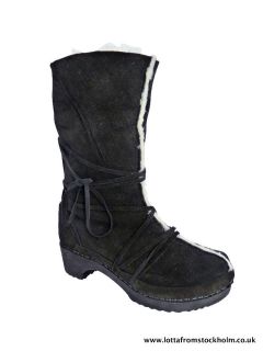 Sanita Totem Clog Boots Black w Shearling