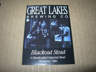 GREAT LAKES BREWING promo BLACKOUT STOUT STICKER craft beer brewery 