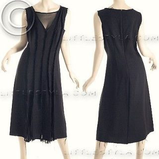 TRELISE COOPER   NEW $550 Sz 16 Black Wool Blend Fray de Cat Dress 