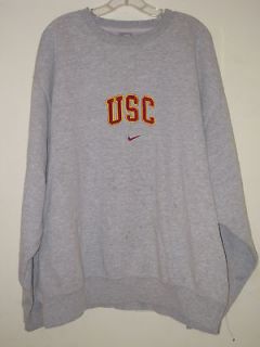 Nike Mens XXL USC Gray Crewneck Long Sleeve Sweatshirt Size Trojans 