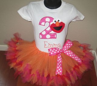 Personalized Elmo Birthday Tutu Set