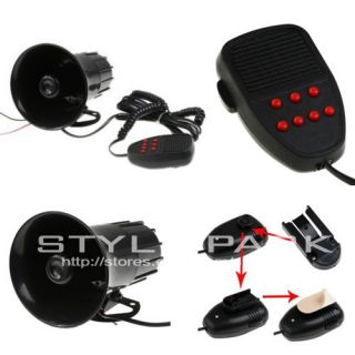 12V 50W Loud Horn for Car Van Truck Motorcycle with 7 Sounds PA System