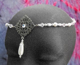 Medieval Pearl Circlet headpiece wedding crown tiara