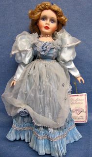 BIRTHSTONE COLLECTION 16 HANDCRAFTED PORCELAIN DOLL + STAND   MARCH 