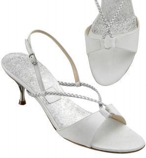 Emma Hope TURKISH DELIGHT White & Silver Kitten Heel Sandals SAVE £ 