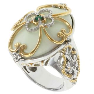 Michael Valitutti Two tone Lime Chrysophase Ring