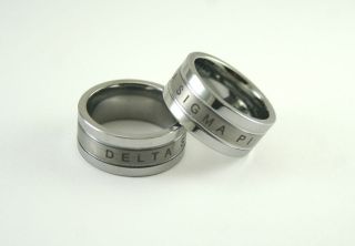 Delta Sigma Pi Tungsten ring with brush finish DSP