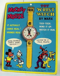 VINTAGE 1971 MARX TOYS JAPAN MICKEY MOUSE TOY WRIST WATCH ***MINT IN 