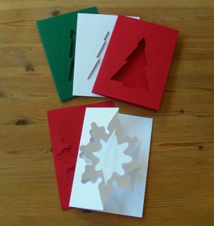     A6   Card Blanks with Envelopes   Snowflake & Christmas Tree
