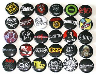 HEAVY METAL ROCK MUSIC BADGES x 30 Buttons Pins Bulk Lot Wholesale