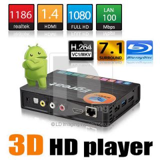   3D Full HD 1080p HDMI Android 2.2 LAN 100Mbps eSATA Wifi Media Player