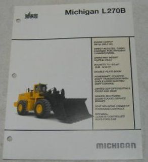 Michigan 1991 L270B Loader Sales Brochure