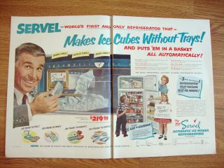 1953 Servel Refrigerator Automatic Ice Maker Ad