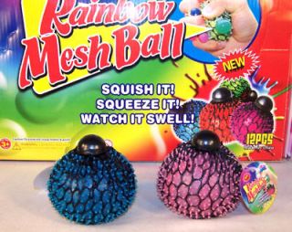 RAINBOW MESH SQUEEZE BALLS novelty toys weird ball stress toy 