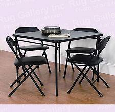 Newly listed Mainstays 5 Piece Card Folding Table and Chair Set, Black