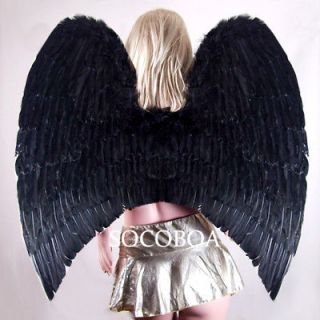 SUPER LARGE Black Feather Angel Wings Halloween costume cosplay gothic