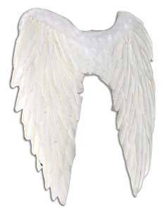 White Real Feather Angel Wings Fancy Dress Costume Outfit Large