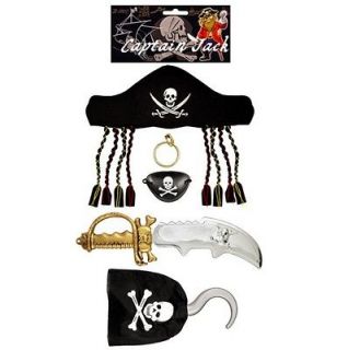   LIKE PIRATES OF THE CARRIBBEAN SWORD HOOK BANDANA EYE PATCH OUTFIT