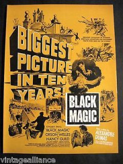 Vintage 1949 Black Magic Orson Welles Nancy Guild Orange Illustrated 