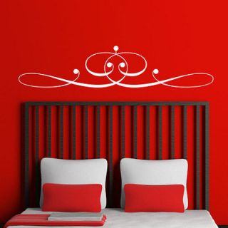 Large Chic Headboard Wall Sticker   Double Bed Wall Art Decal   22 