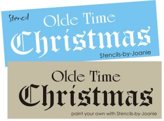 Vintage font STENCIL Olde Time Christmas Old English Primitive Holiday 