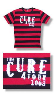 New The Cure Black and Red Striped 2008 Tour Lightweight X Large T 
