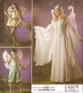 Simplicity 3675 SEWING PATTERN Fairy Costume Wings Elven Dress/Gown 