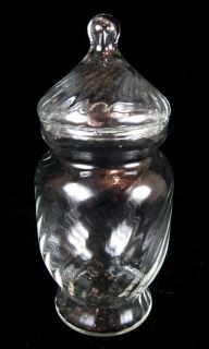 Heavy Swirled Glass Apothecary Jar Candy Jar