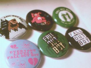 6x Fall Out Boy Buttons Badges shirt pins Fallout NEW