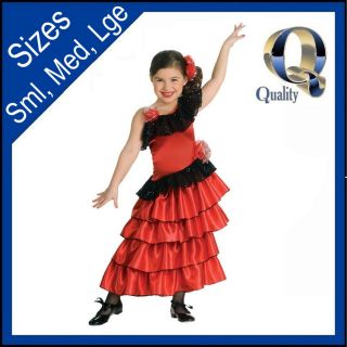   Spanish Princess Costume   Flamenco Dancer Kids Childrens Fancy Dress
