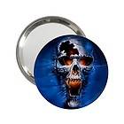 Blue Skull Bones Punk Goth Fantasy Mirror for Handbag Purse Desk 