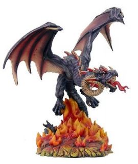 HORNED ANCIENT DRAGON ON RAID FIERY ATTACK STATUE TOM WOOD FIGURINE 