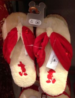 Disney Park Mickey Mouse Red Holiday Slippers House Shoes Adult Size 5 