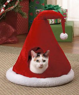 New Christmas Santas Hat Pet Cave For Small Dogs Or Cats Bed / House 